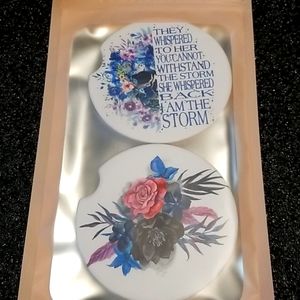 Handmade sandstone car coasters